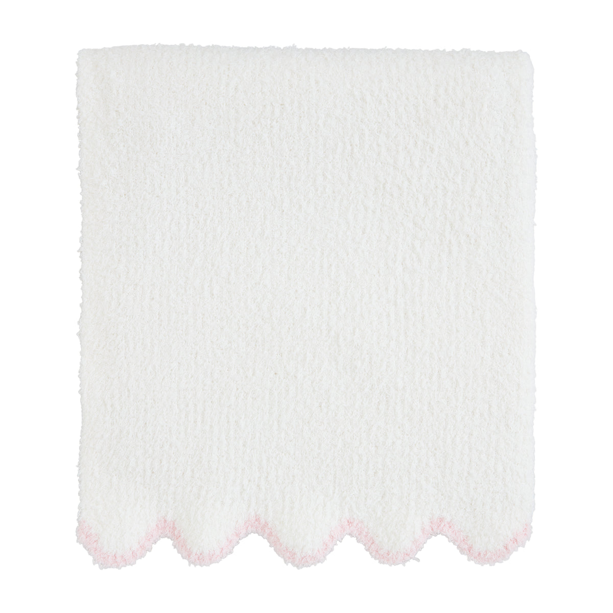 Scallop Trim Chenille Baby Blanket - Pink