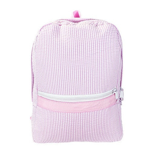 Personalized Small Seersucker Backpack - Pink