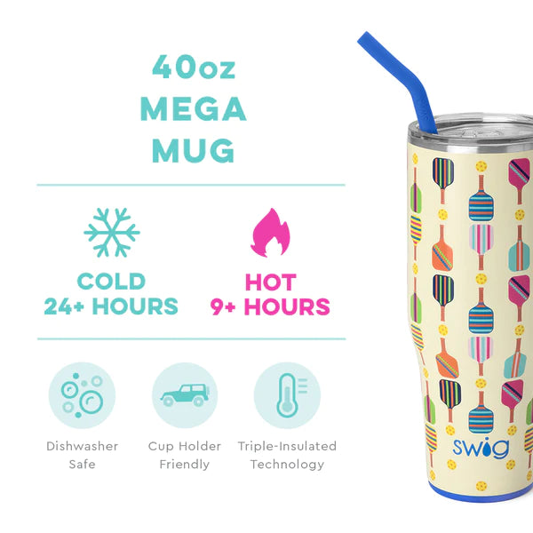 Swig Stainless Steel Mega Mug w/Straw - 40oz. (Assorted)