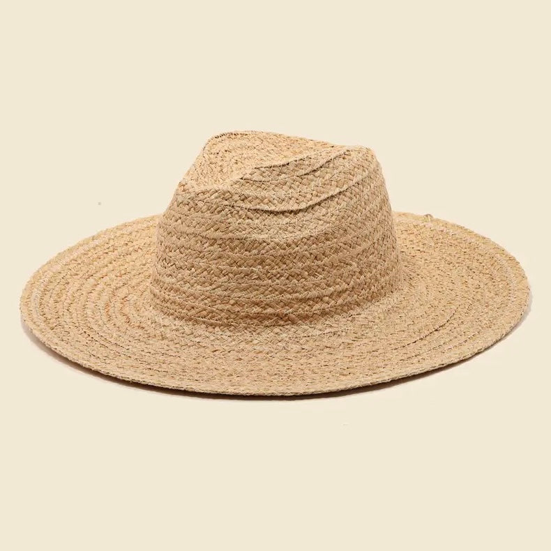Straw Braid Flat Brim Sun Hat