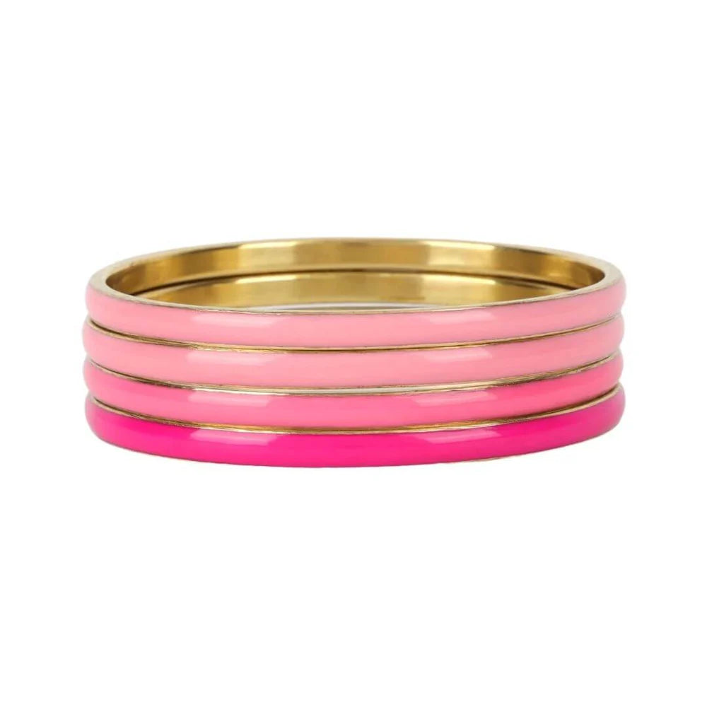BuDhaGirl Krishna Bangles - Set/4 Gradating Color - Pink