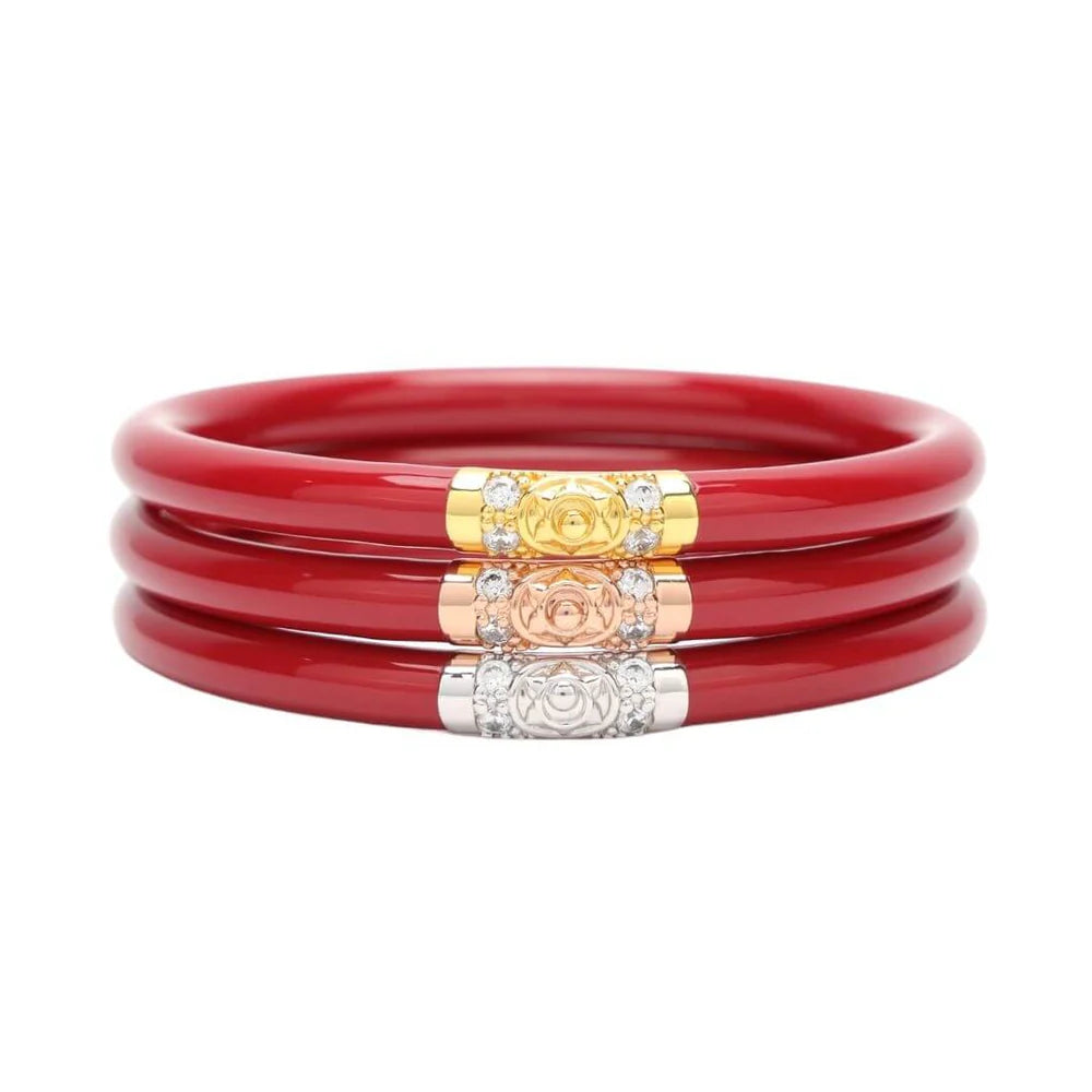 Budhagirl All Weather Bangle - 3 Kings, Set/3 - Red