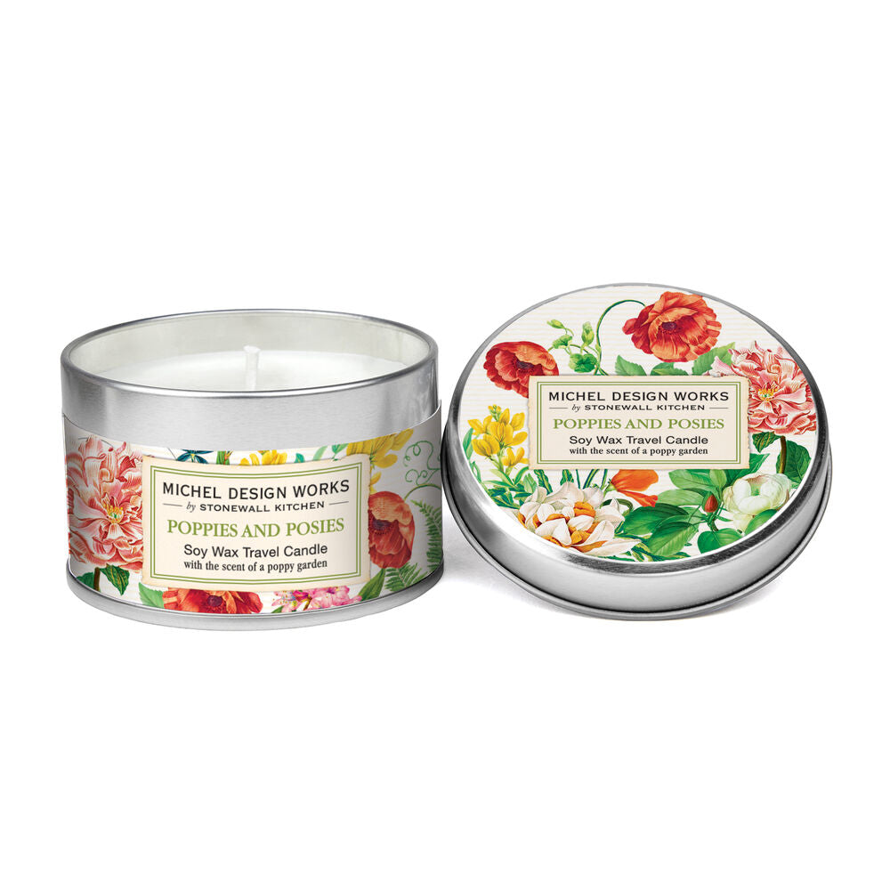 Michel Design Works Travel Tin Candle - 4 oz. - Poppies & Posies