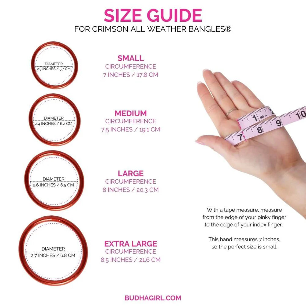 BuDhaGirl Limited Edition All Weather Bangle - Serenity Prayer - Crimson