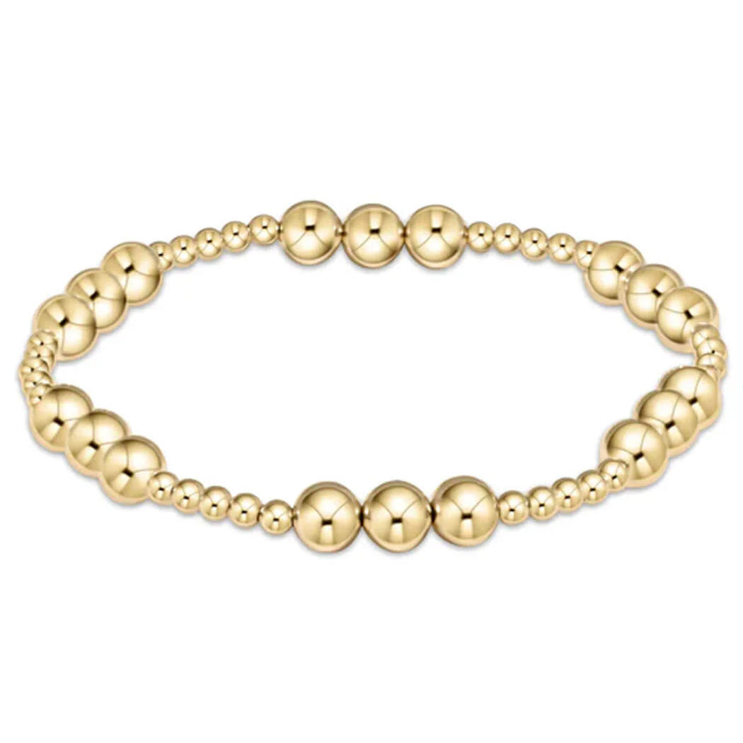 Mixed Metal Classic Joy Pattern 6mm Bead Bracelet main image 1
