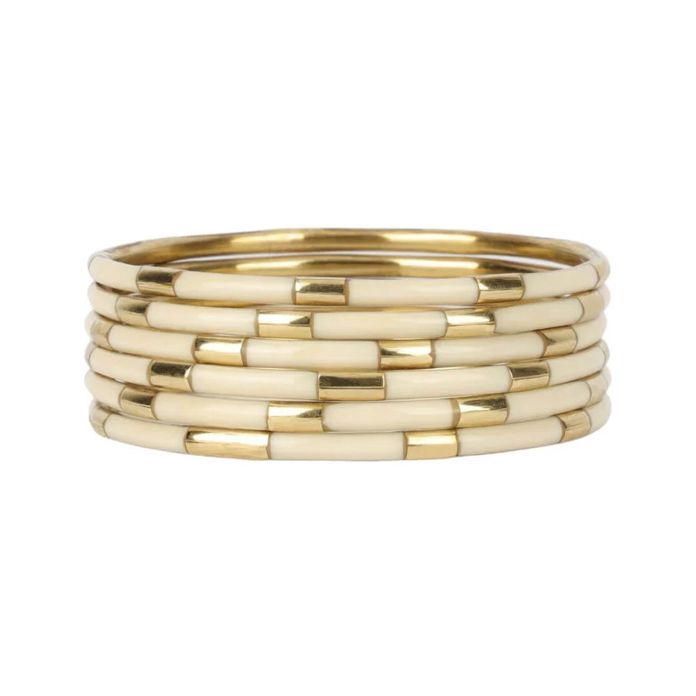 BuDhaGirl Veda Bangles - Set/6 - Ivory