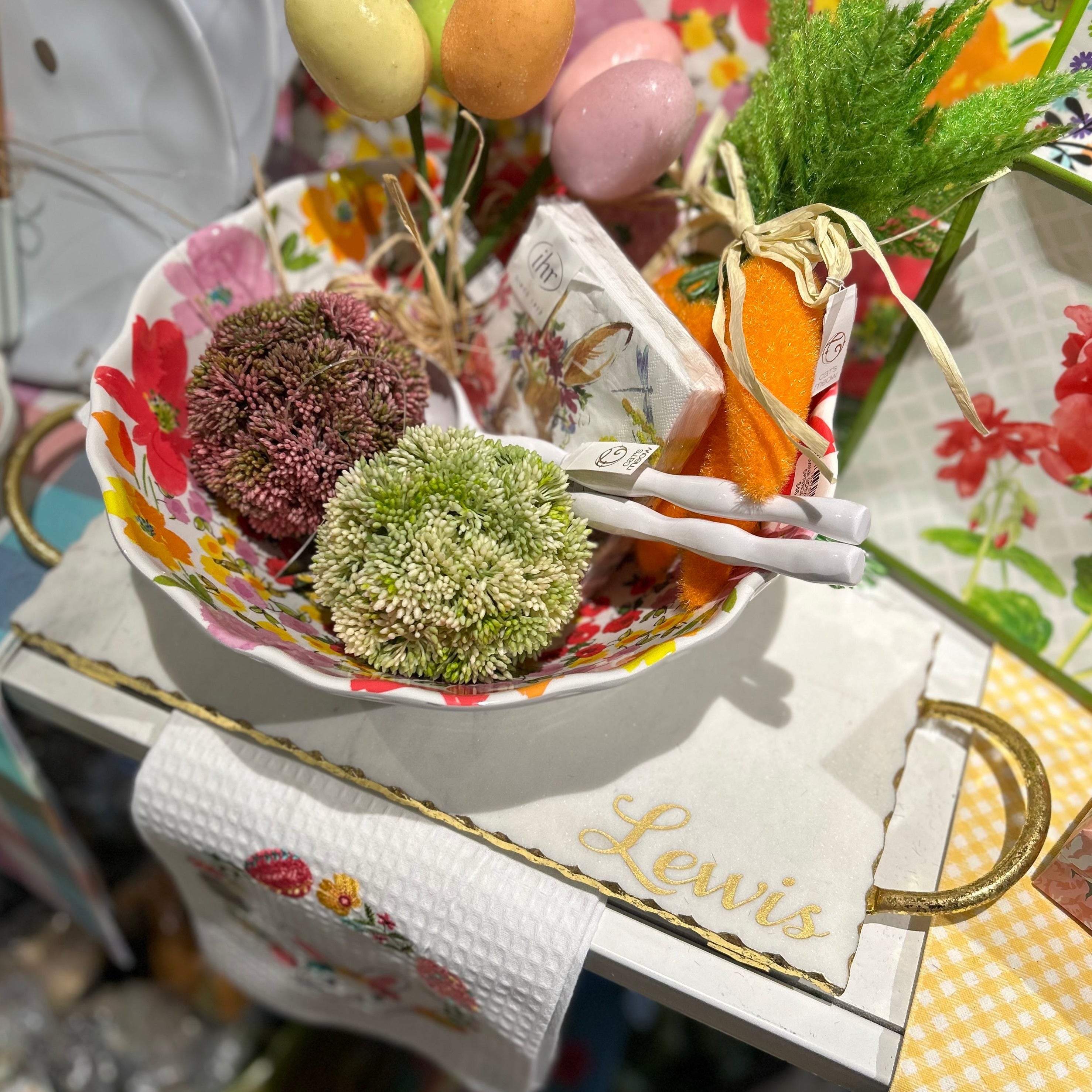 Personalized Gold Edge Marble Board w/Handles