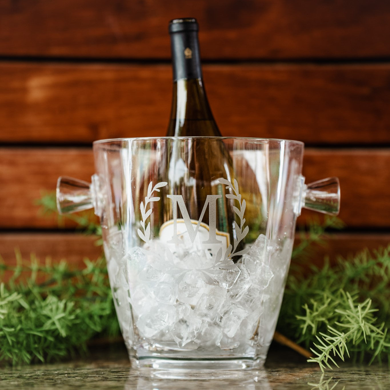 Personalized Acrylic Wine Bucket w/Knobs