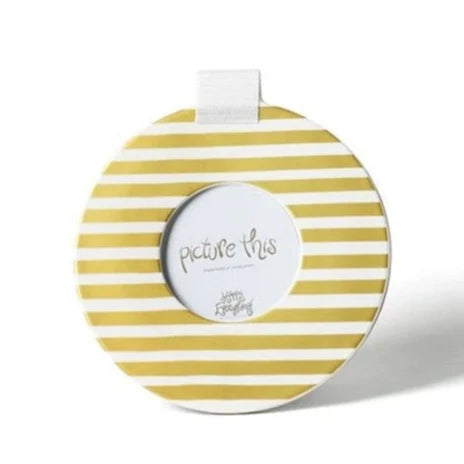 Happy Everything Round Striped Frame - Medium - Gold