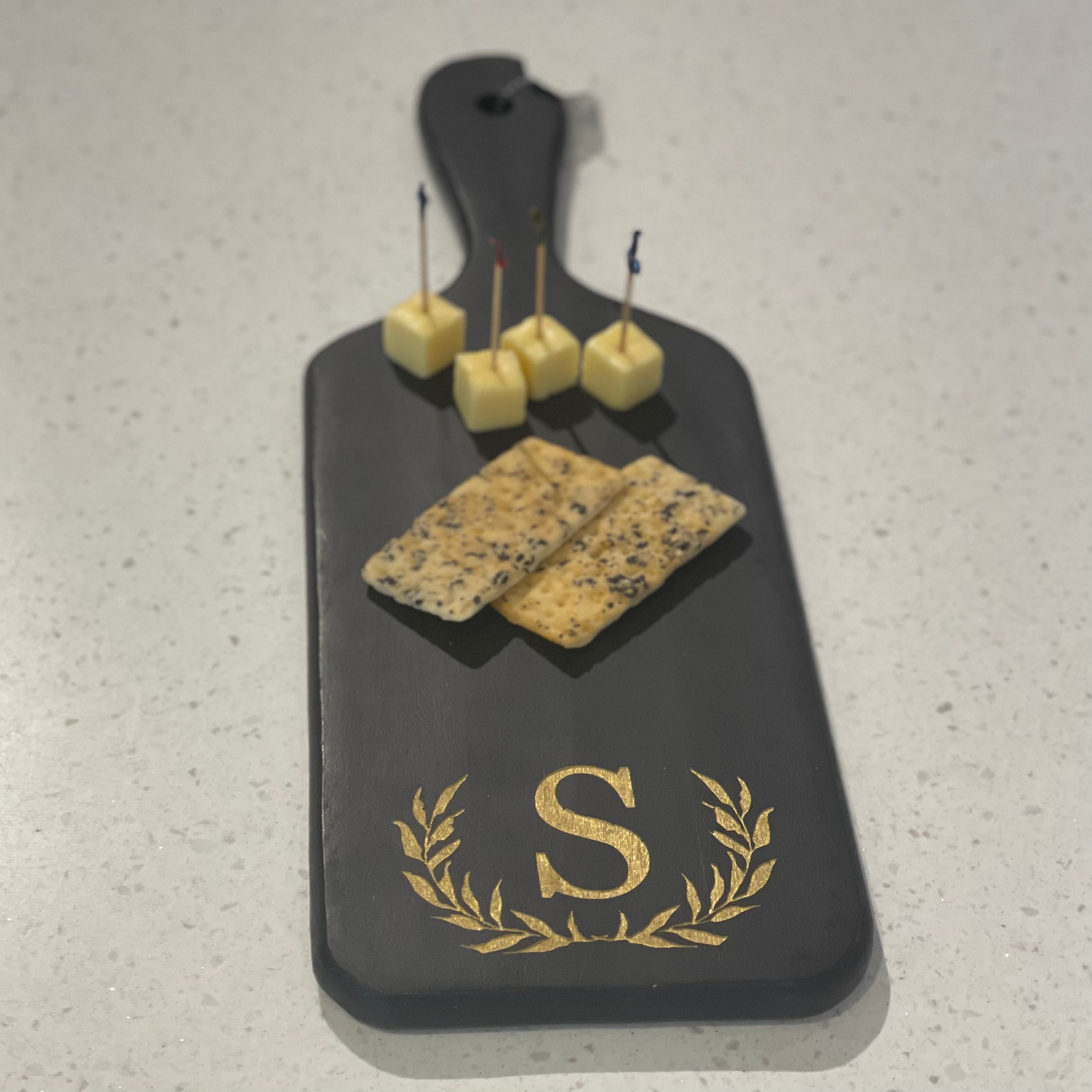 Personalized Black Wood Paddle Board