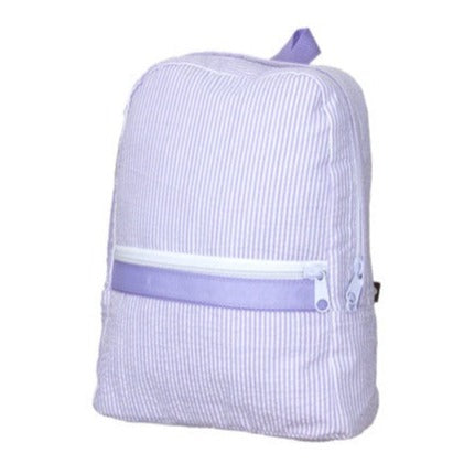 Personalized Small Seersucker Backpack - Lilac