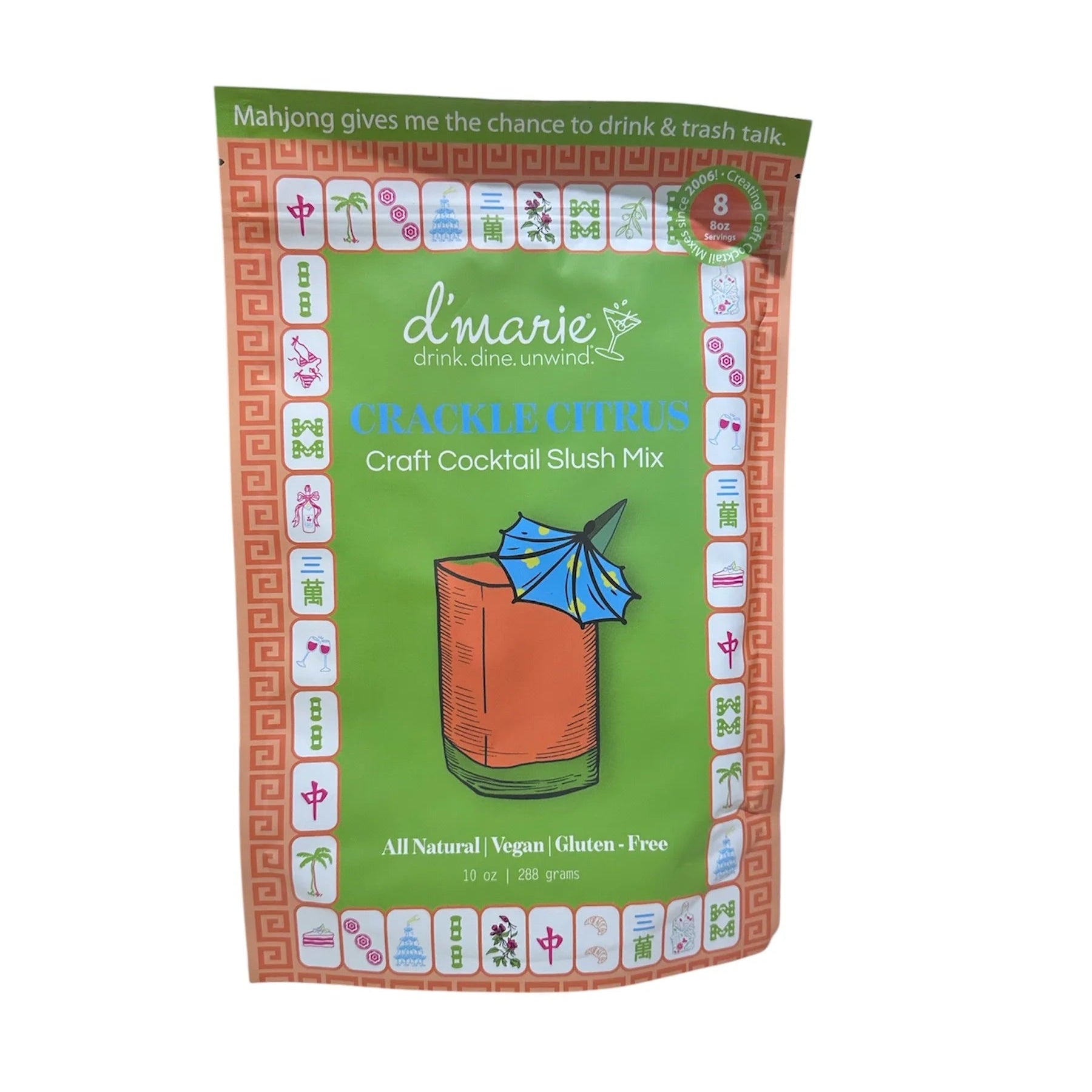 Packaging of d'marie craft cocktail slush mix on a white background