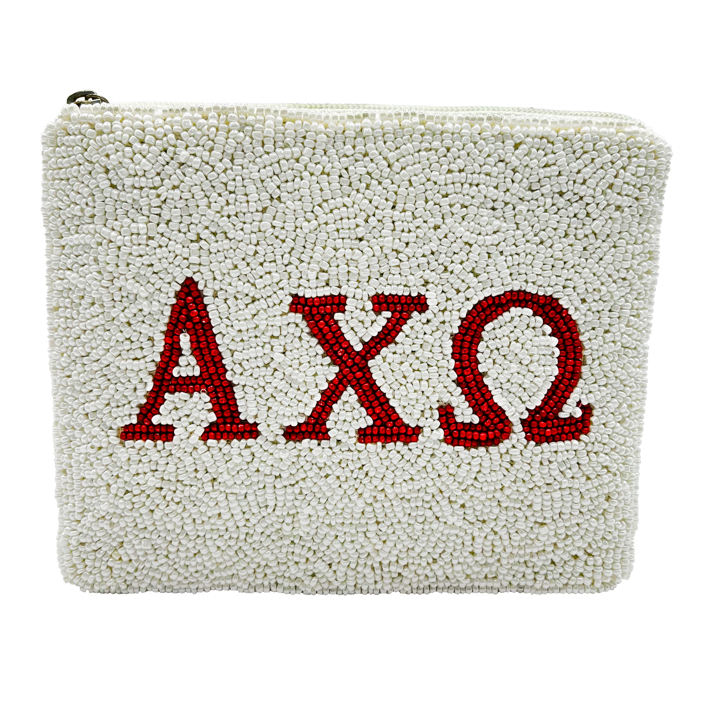 Sorority Hand-Beaded Coin Pouch - Alpha Chi Omega