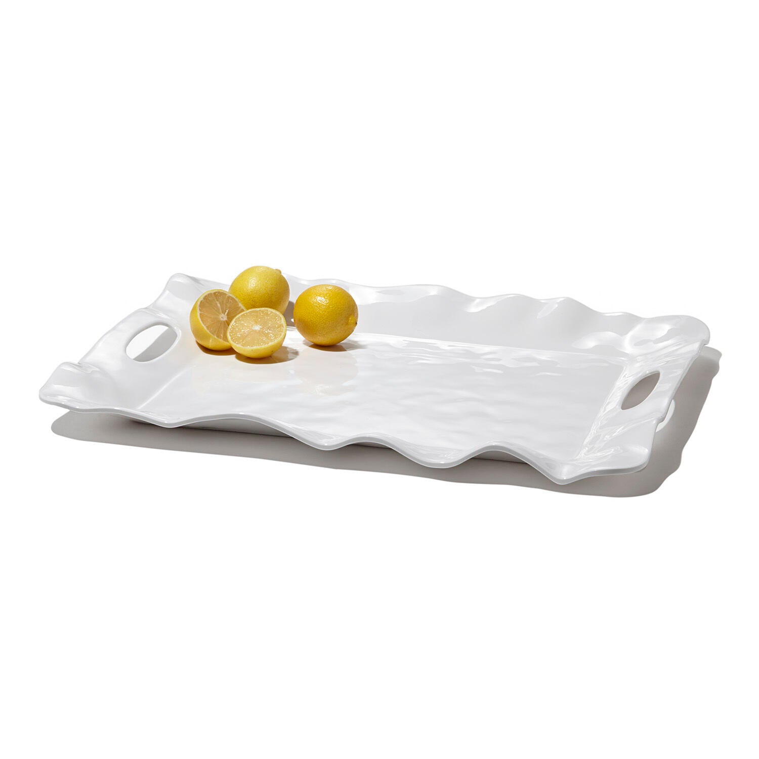 Beatriz Ball Vida Havana White Rectangluar Tray w/Handles