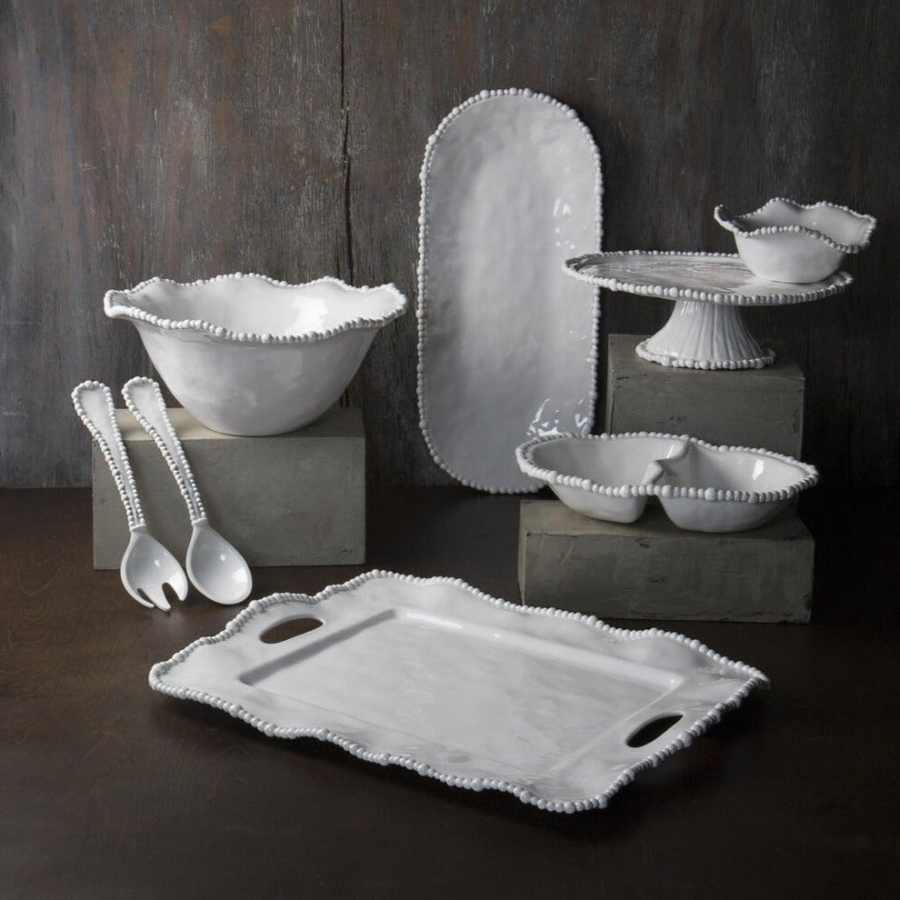 Beatriz Ball Vida Alegria Small White Salad Servers Set/2