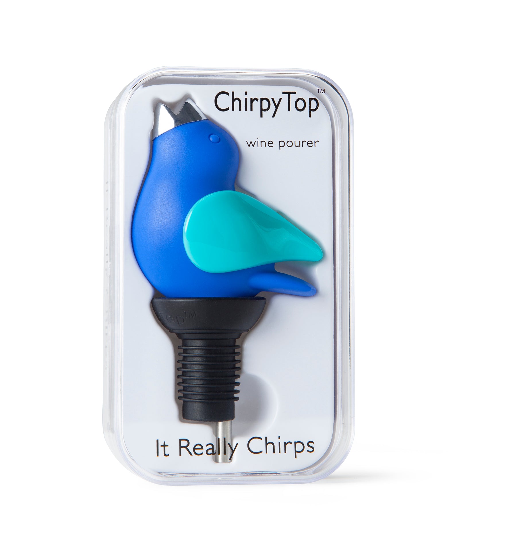 Chirpy Top Wine Pourer - Cobalt Aqua
