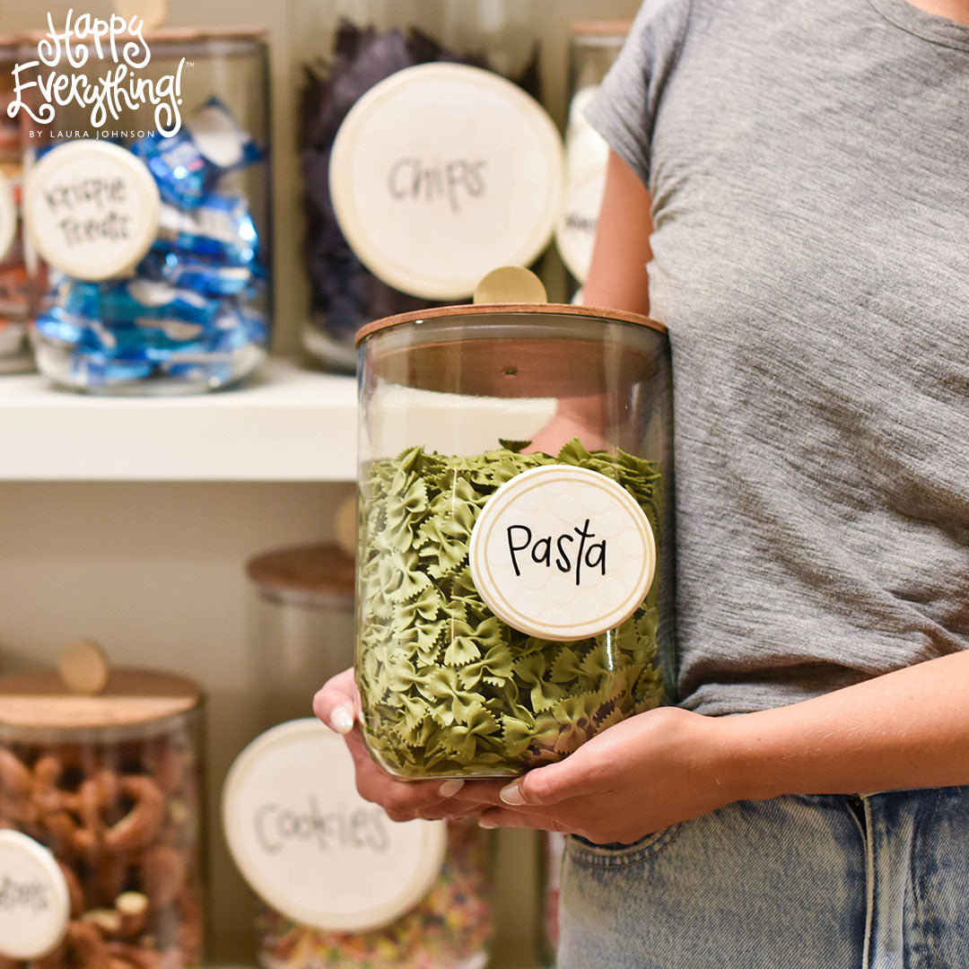 Happy Everything Mini Wooden Lid Glass Jar