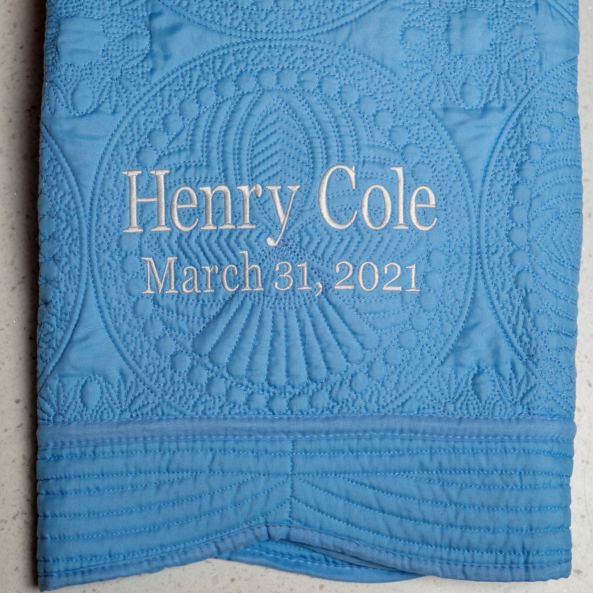 Personalized Baby Quilt - Name & Birthdate