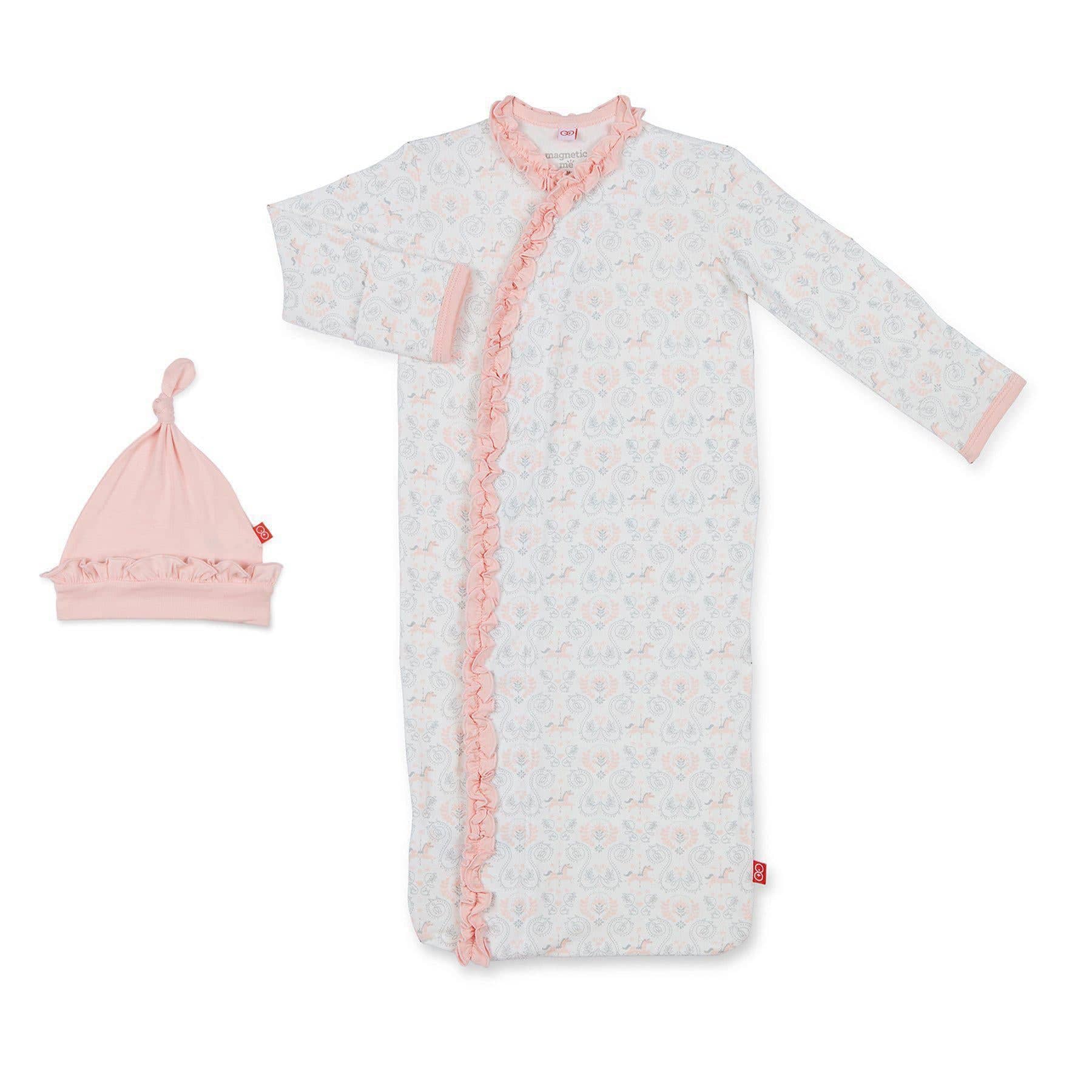 Magnetic Me Modal Infant Sack Gown & Hat Set - Carousel