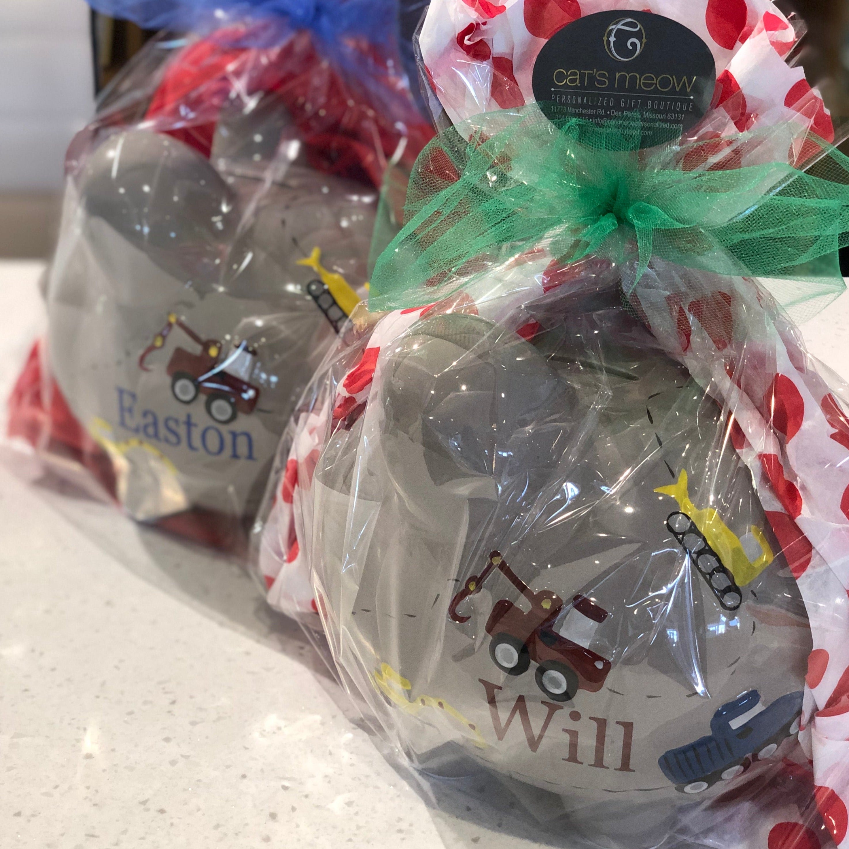 Personalized Construction Piggy Bank