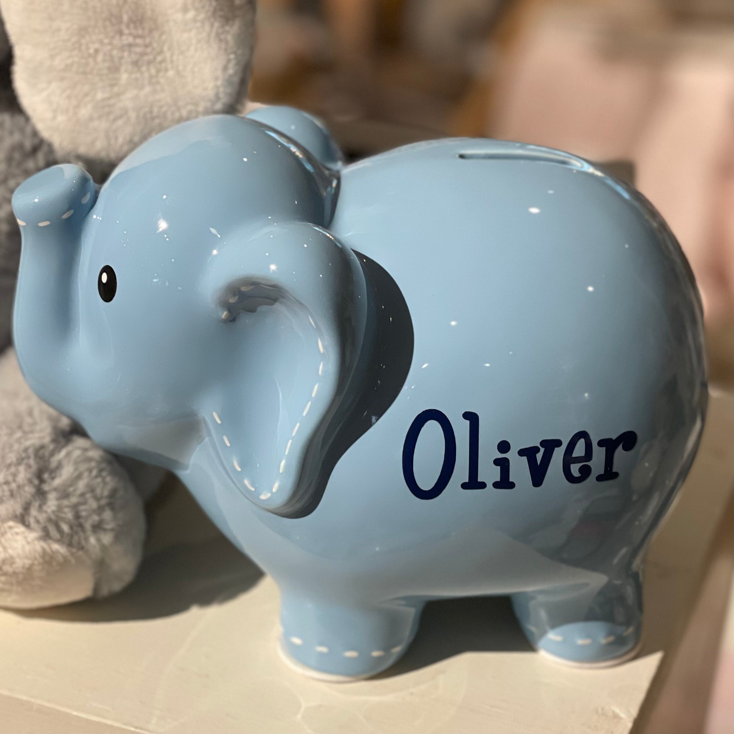 Personalized Large Stitch Elephant Bank