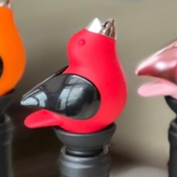 Chirpy Top Wine Pourer - Black/Red