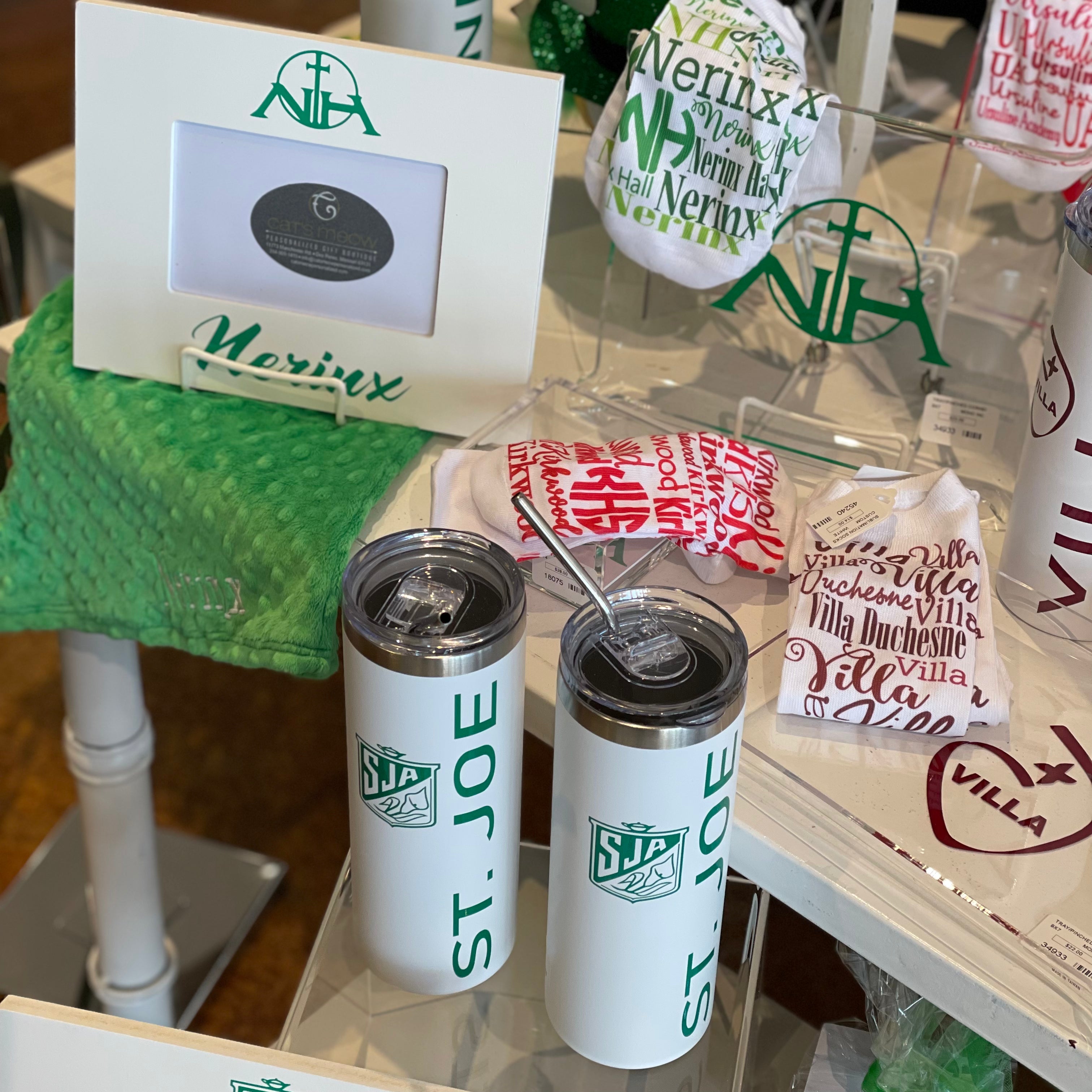 Skinny White Tumbler w/Straw - St. Joe