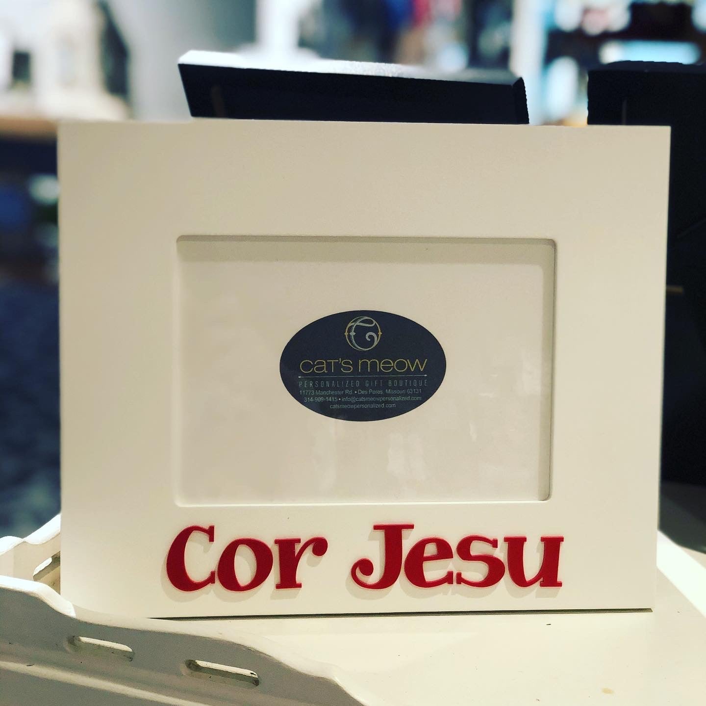 Personalized White Wood Frame - Raised Acrylic