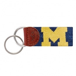 Needlepoint Key FOB - Collegiate - Michigan