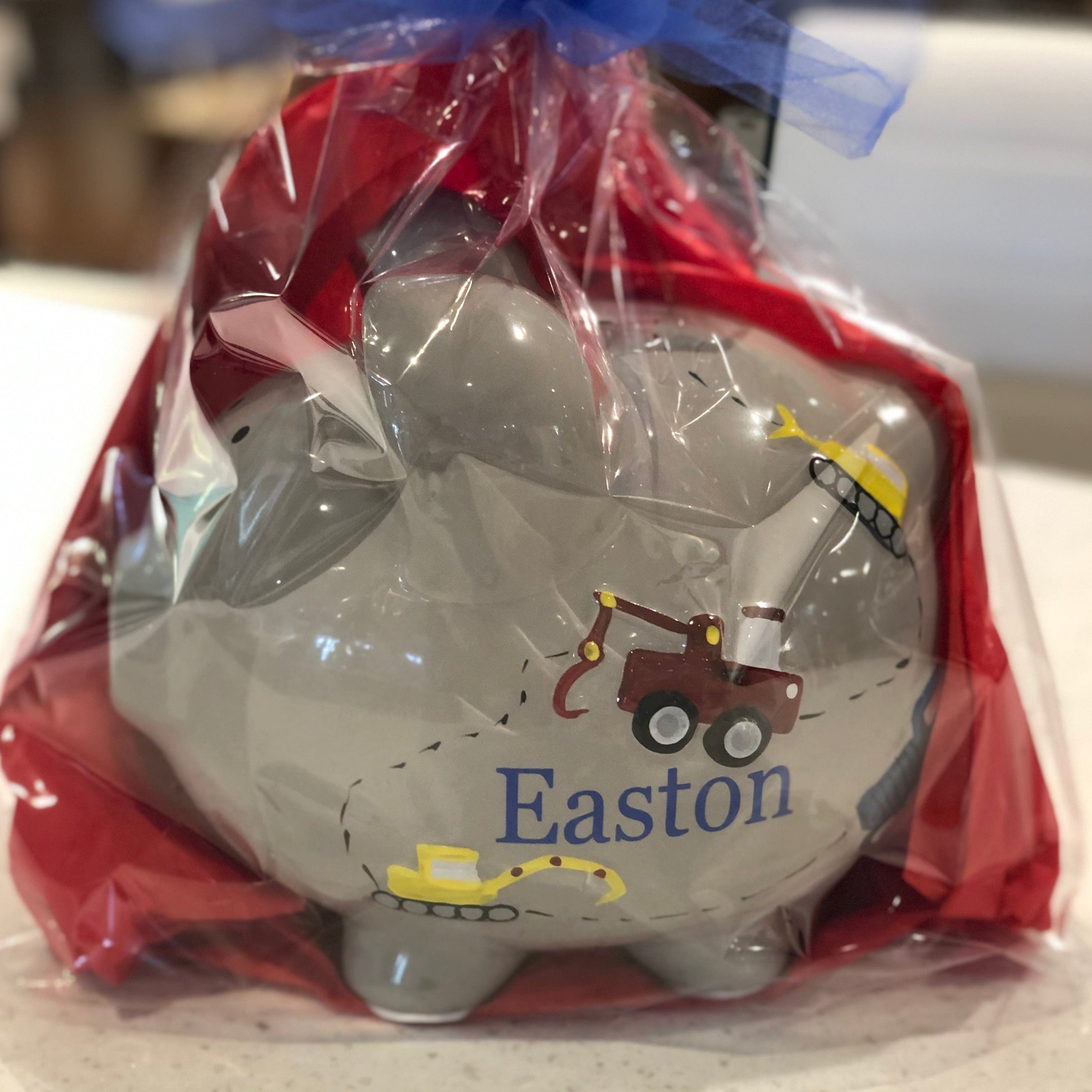 Personalized Construction Piggy Bank