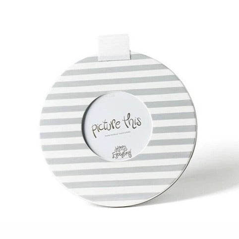 Happy Everything Round Striped Frame - Medium - Stone