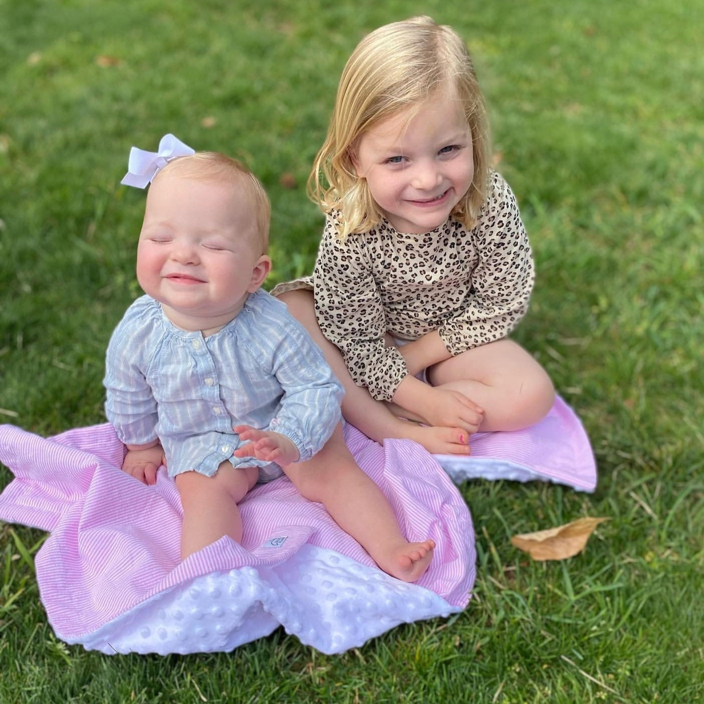 Personalized Seersucker Baby Blanket - Pink