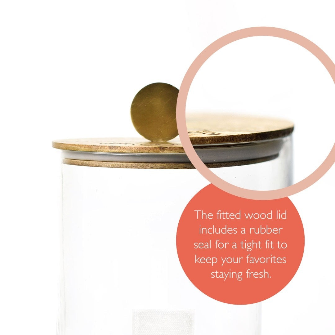 Happy Everything Mini Wooden Lid Glass Jar