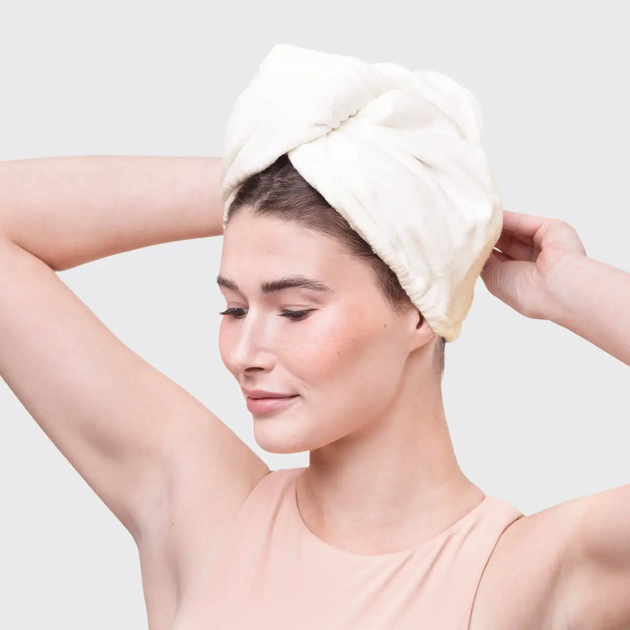Eco-Friendly Microfiber Hair Towel - Ivory