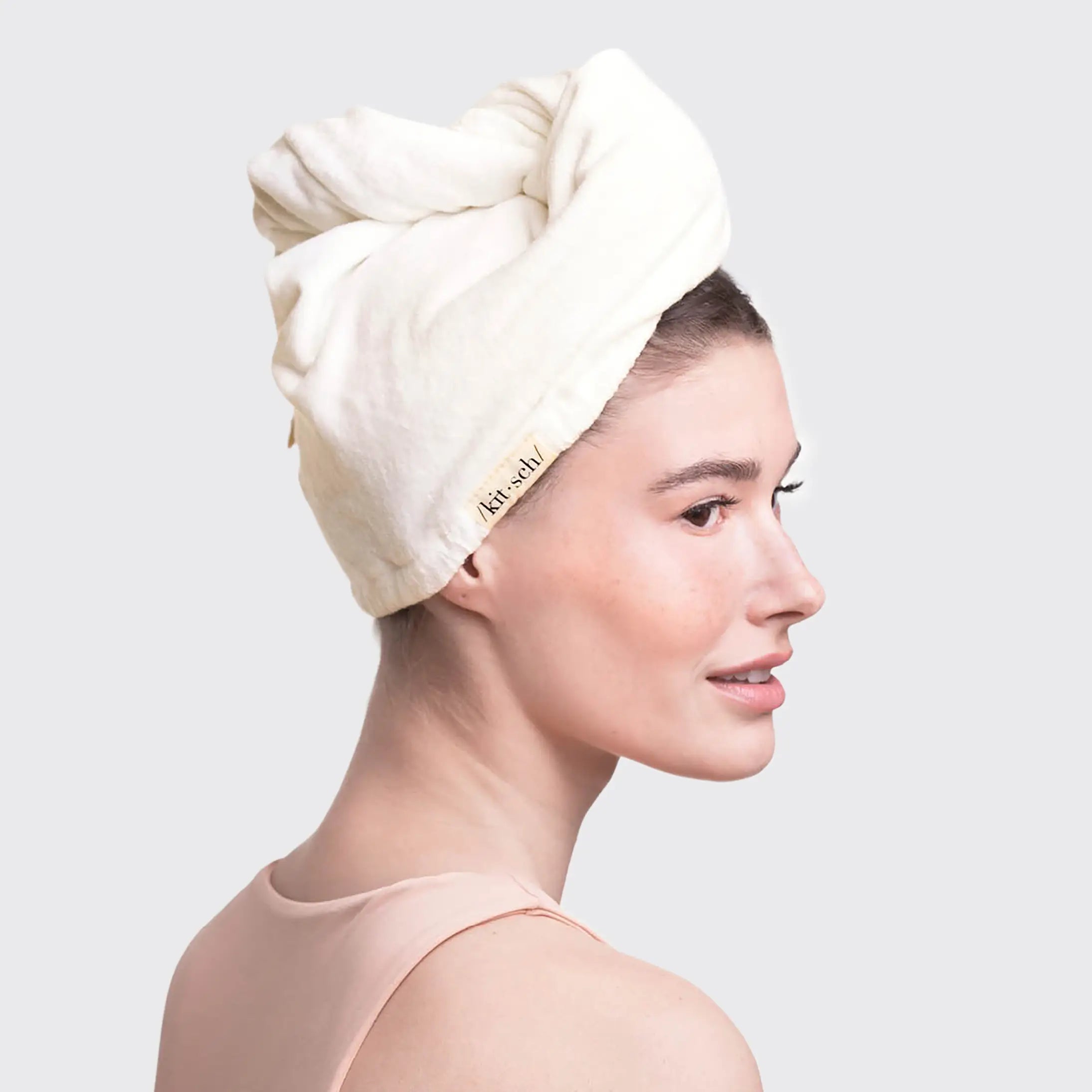 Eco-Friendly Microfiber Hair Towel - Ivory