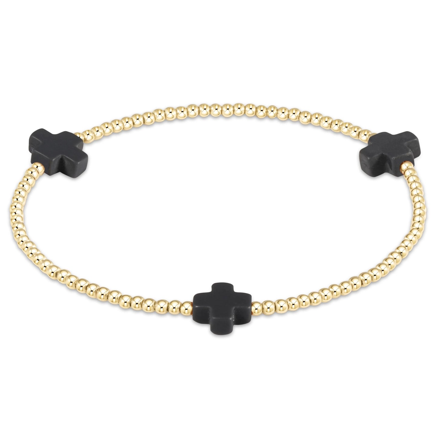 Enewton Signature Cross Gold Pattern 2MM Bead Bracelet - Assorted Colors