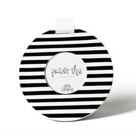 Happy Everything Round Striped Frame - Medium - Black