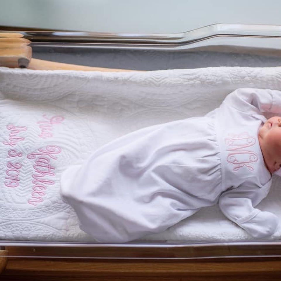 Personalized Baby Quilt - White