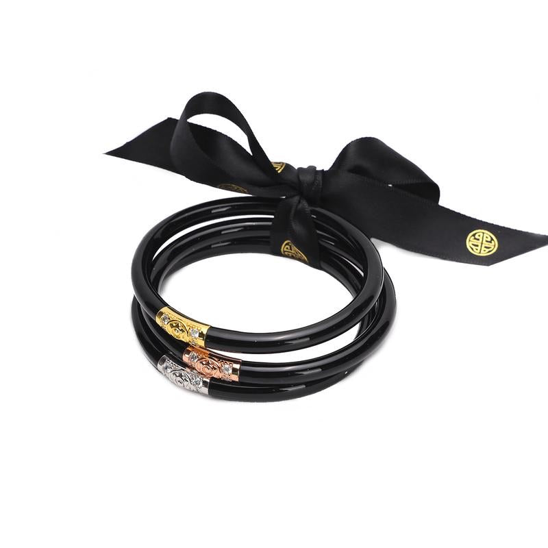 udhagirl All Weather Bangle - 3 Kings, Set/3 - Black