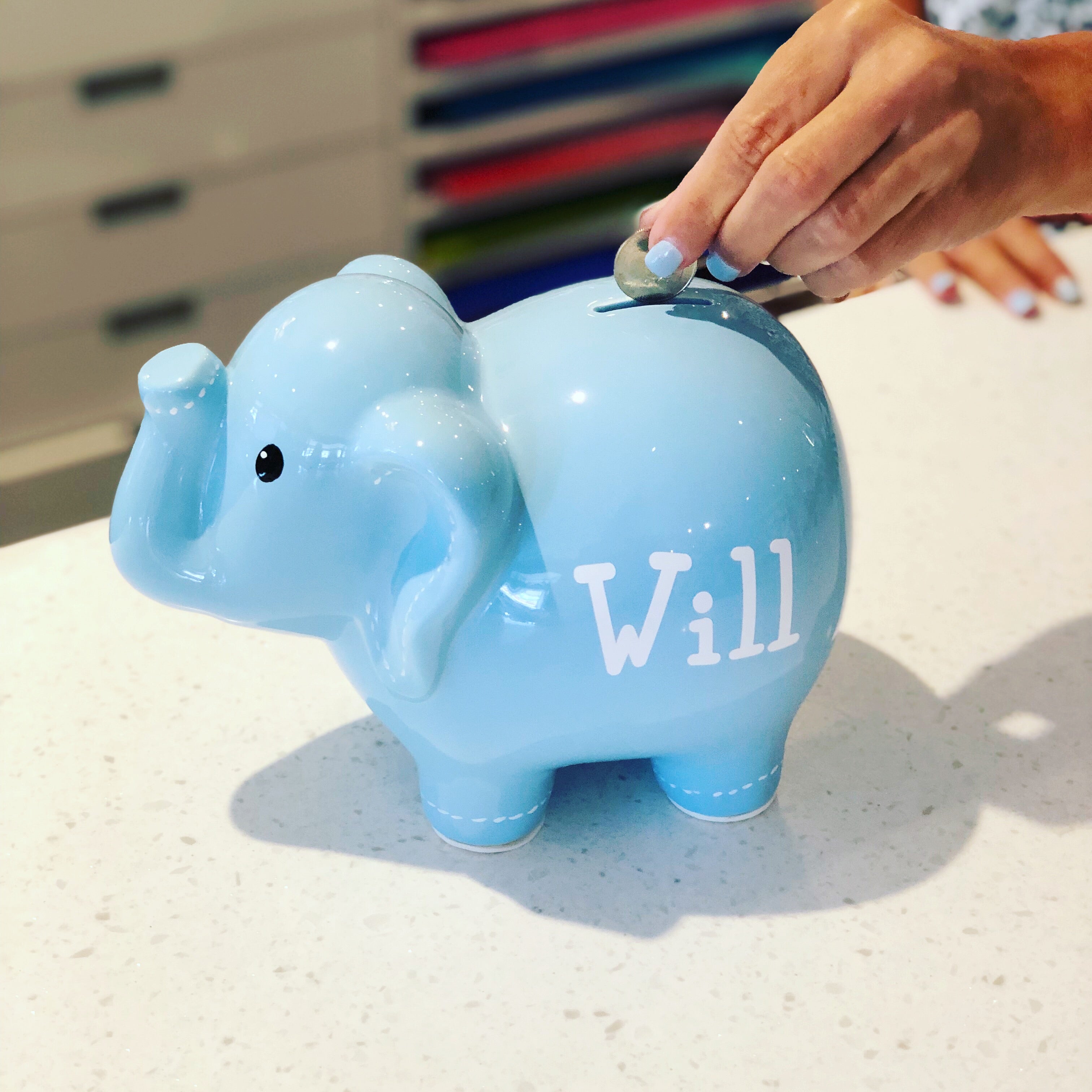Personalized Large Stitch Elephant Bank