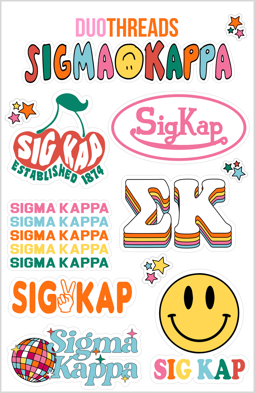 Sorority Sticker Sheet - Sigma Kappa