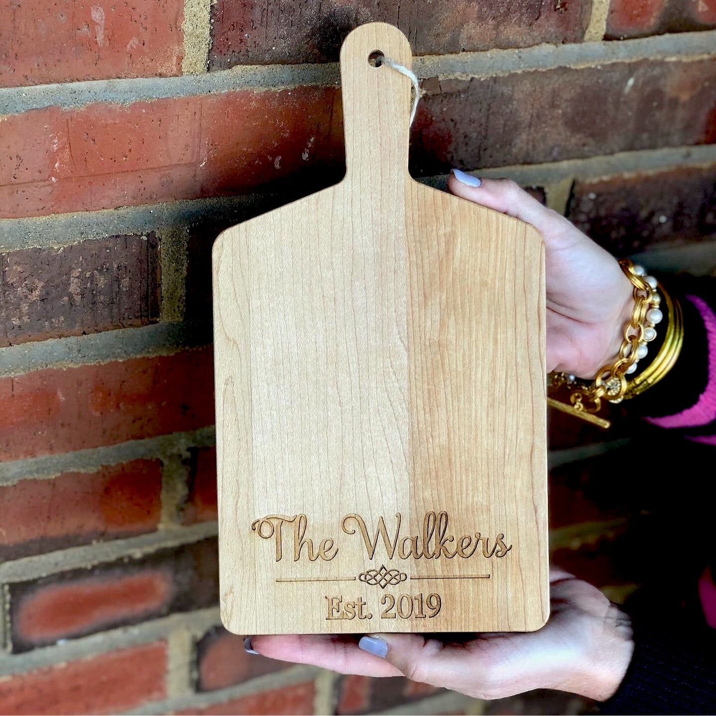 Personalized Maple Rectangle Handle Cutting Board/Cheese Board
