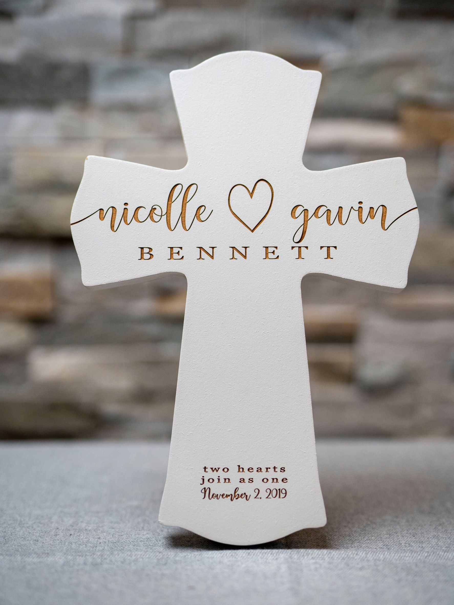 Personalized Wooden Cross - White