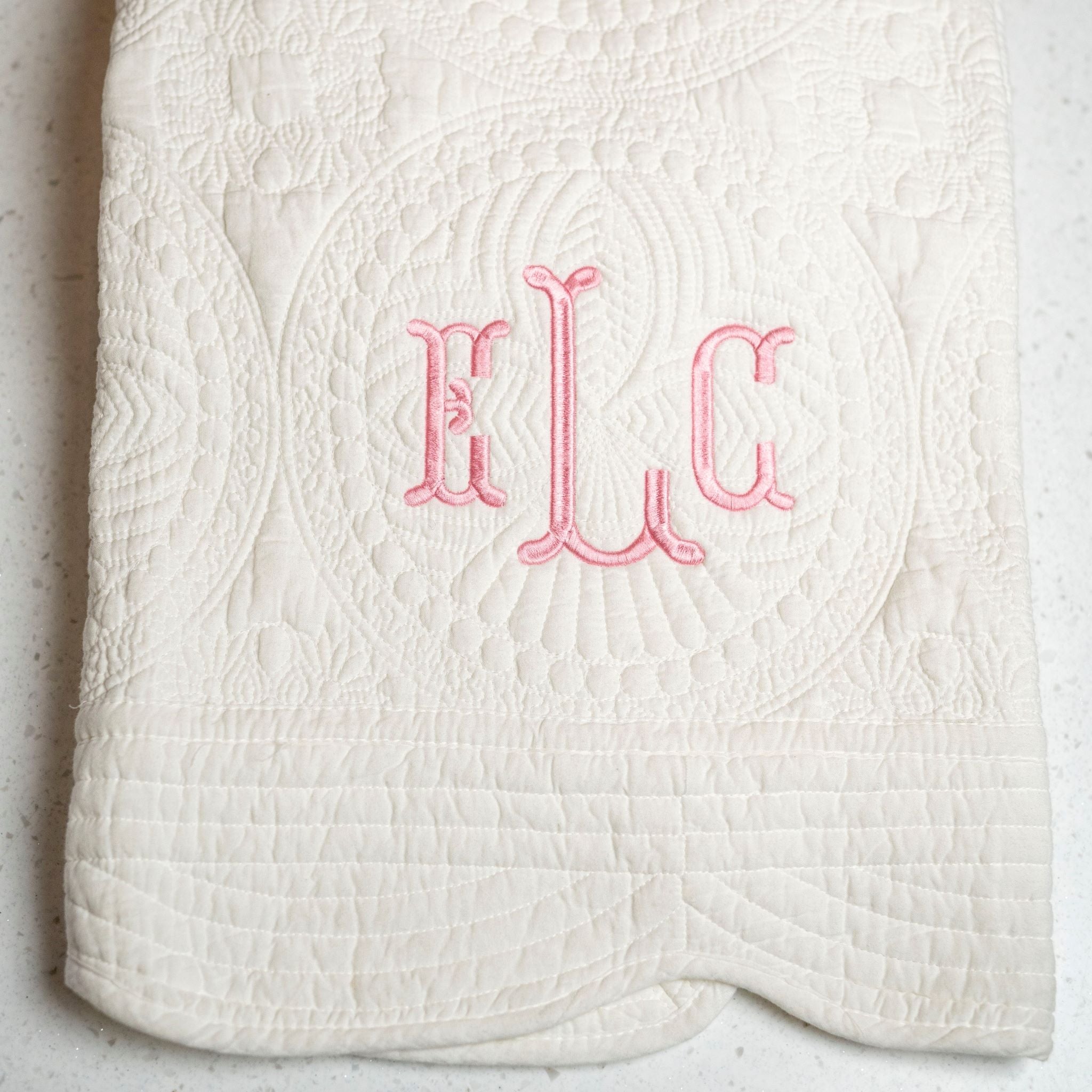 Personalized Baby Quilt - White