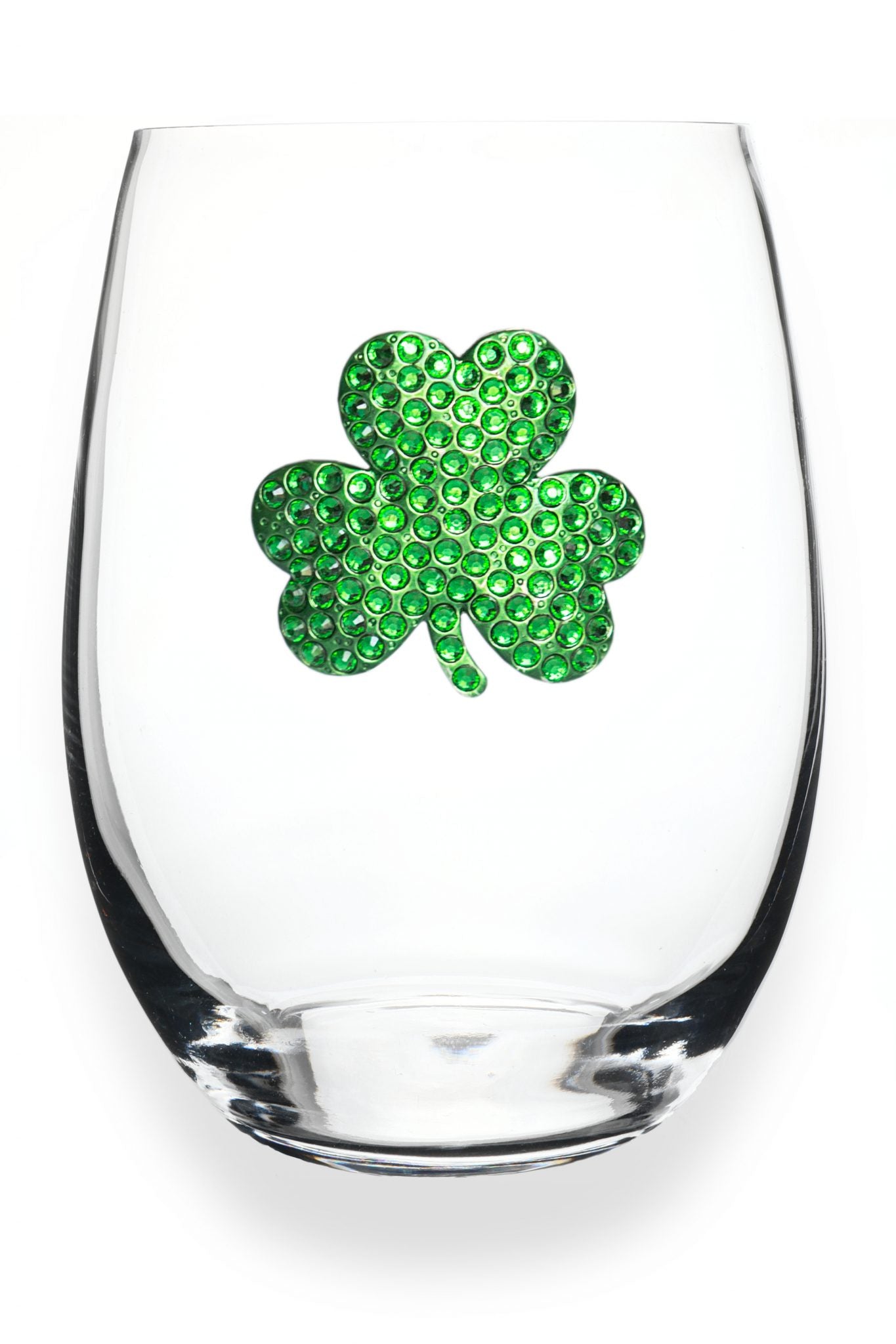 Jeweled Stemless Wine Glass - Shamrock
