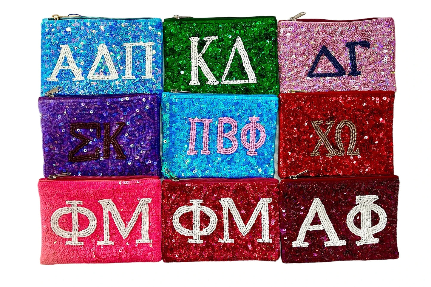 Sequin Sorority Coin Pouch - Assorted