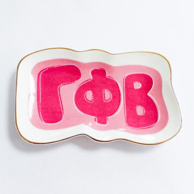 Sorority Name/Color Trinket Tray - Gamma Phi Beta