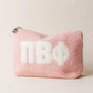 Sorority Blush Sherpa Greek Letter Pouch - Pi Beta Phi