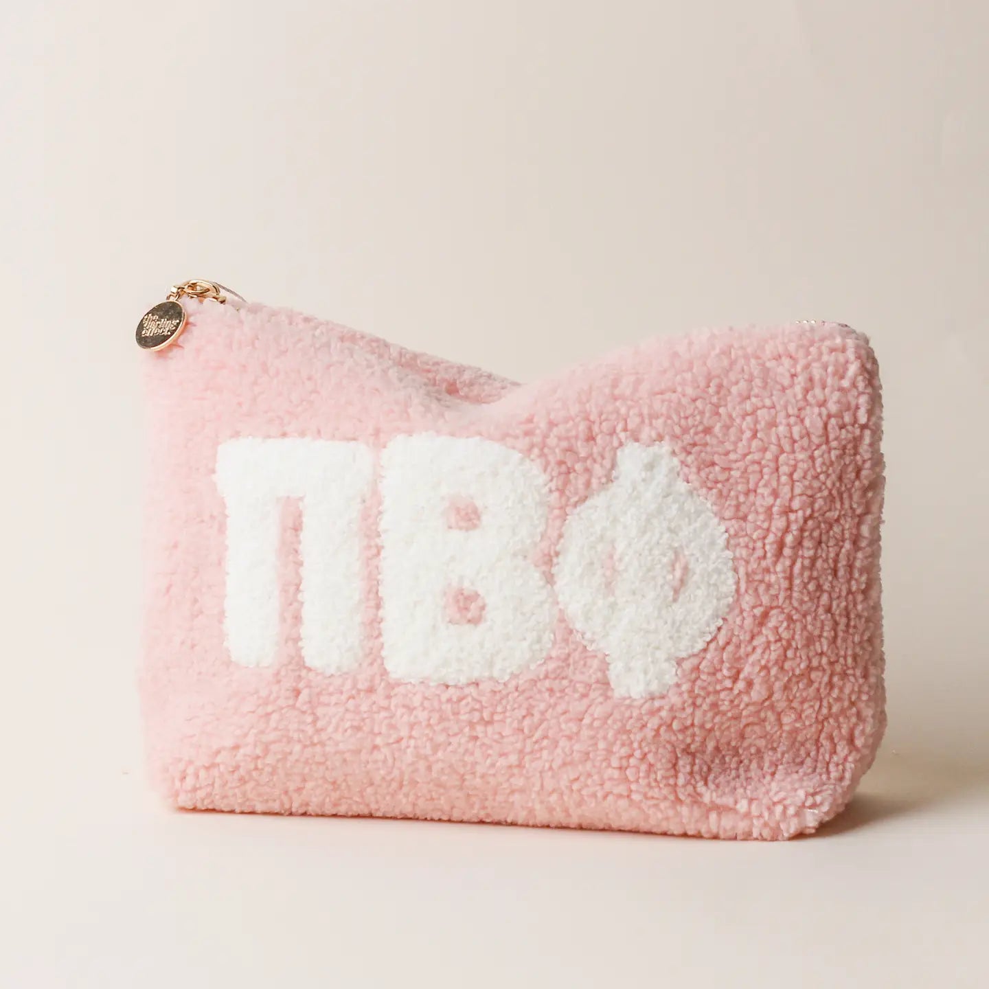 Sorority Blush Sherpa Greek Letter Pouch - Pi Beta Phi