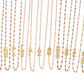 Sorority Necklace - Side Set Greek Letters/Gold - Assorted